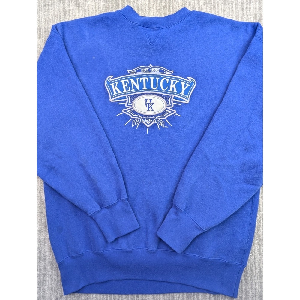 Vtg 90s Midwest Embroidery Kentucky Wildcats Crewneck Sweatshirt Blue Mens XL